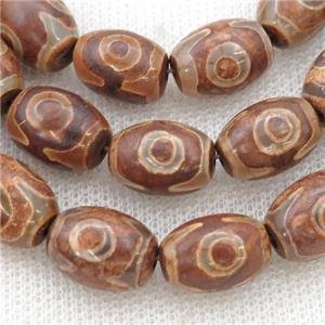 Tibetan Agate barrel beads, eye, approx 10-14mm, 24pcs per st [GA2033]