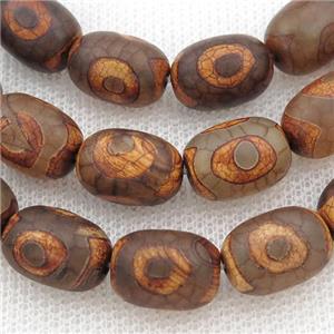 Tibetan Agate barrel beads, eye, approx 10-14mm, 24pcs per st [GA2034]