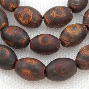 Tibetan Agate rice beads, eye, approx 10-14mm, 24pcs per st [GA2036]