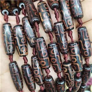 Tibetan Agate rice beads, evil eye, approx 11-30mm [GA2072]
