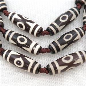 Tibetan Agate rice beads, eye, approx 10-30mm [GA2073]