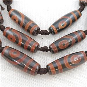 Tibetan Agate rice beads, eye, approx 10-30mm [GA2079]