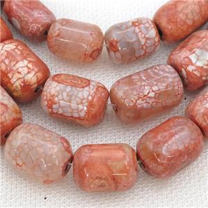 red dragon veins Agate barrel beads, approx 14-18mm [GA2083]