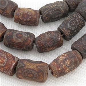 rough Tibetan Agate tube beads, eye, approx 12-20mm [GA2084]