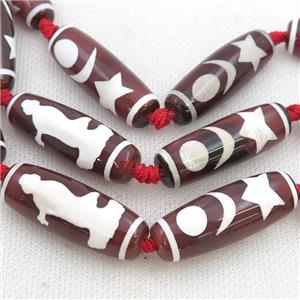 Tibetan Agate rice beads, approx 14-40mm [GA2091]
