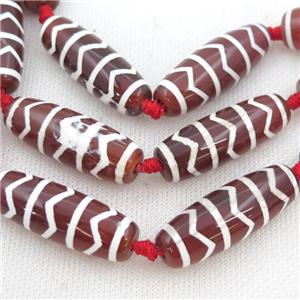 Tibetan Dzi Agate rice beads, wave, approx 14-40mm [GA2093]