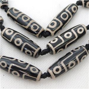 white black Tibetan Dzi Agate rice beads, eye, approx 14-40mm [GA2097]