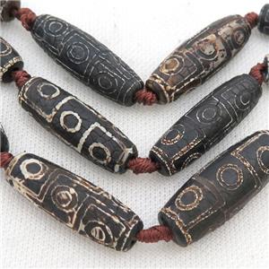 Tibetan Agate rice beads, eye, approx 14-40mm [GA2104]