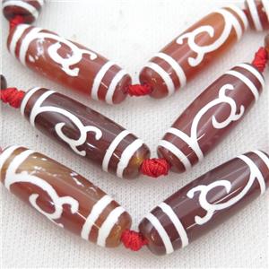 red Tibetan Agate rice beads, approx 14-40mm [GA2105]