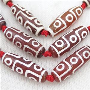 red Tibetan Agate rice beads, 9eyes, approx 14-40mm [GA2106]