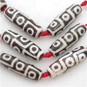 black white Tibetan Dzi Agate rice beads, 9eyes, approx 14-40mm [GA2108]