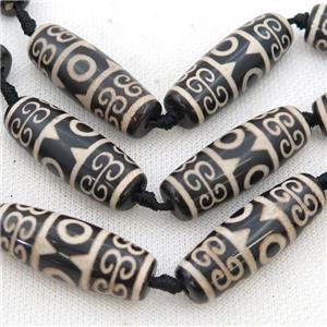 black white Tibetan Agate rice beads, approx 14-40mm [GA2110]