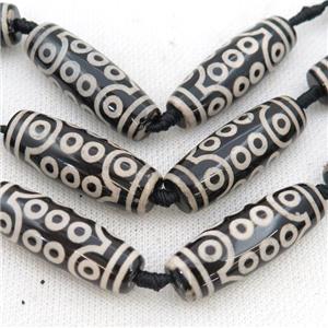 white black Tibetan Dzi Agate rice beads, 21eyes, approx 14-40mm [GA2111]