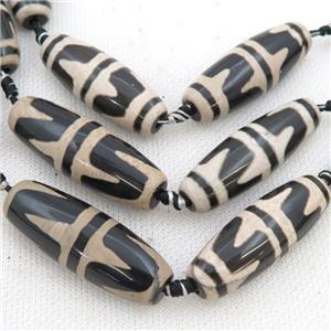 black Tibetan Agate rice beads, approx 14-40mm [GA2115]