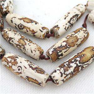 petrified wood agate beads, rice, approx 14-40mm [GA2116]