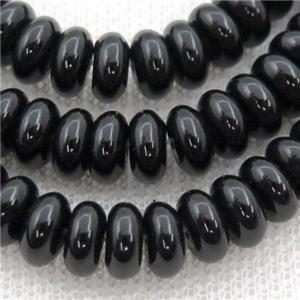 Black Onyx Agate Rondelle Beads, approx 2x4mm [GA2124-2X4MM]