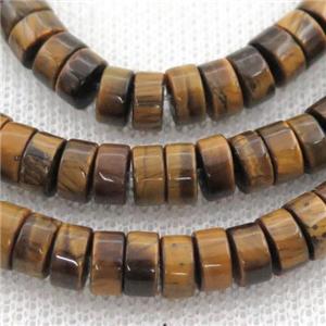 Tiger eye stone heishi beads, approx 2x4mm [GA2126-2X4MM]