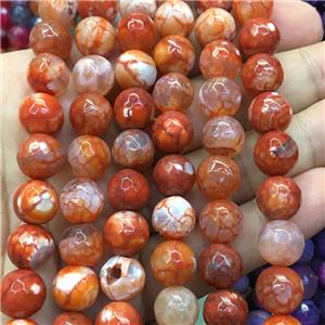 orange dragonVeins Agate Beads, faceted round, approx 8mm dia [GA2134-8MM]