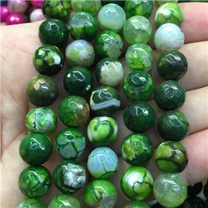 green dragonVeins Agate Beads, faceted round, approx 8mm dia [GA2136-8MM]