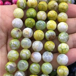 olive dragonVeins Agate Beads, faceted round, approx 10mm dia [GA2138-10MM]