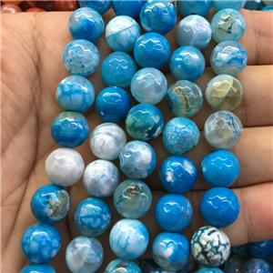 blue dragonVeins Agate Beads, faceted round, approx 10mm dia [GA2140-10MM]