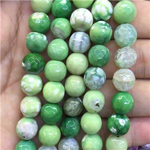 appleGreen dragonVeins Agate Beads, faceted round, approx 8mm dia [GA2143-8MM]