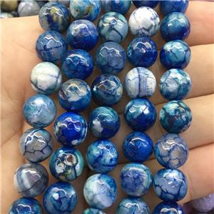 blue dragonVeins Agate Beads, faceted round, approx 8mm dia [GA2148-8MM]