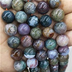 Natural Ocean Agate Beads Multicolor Smooth Round, approx 10mm dia [GA2176-10MM]