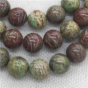 green Striped Jasper Beads, round, approx 12mm dia [GA2177-12MM]