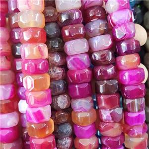 Hotpink Agate Beads Faceted Rondelle Dye, approx 8-15mm [GA2185]