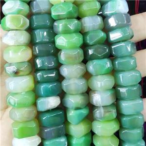 Green Agate Beads Faceted Rondelle Dye, approx 8-15mm [GA2188]