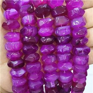 Hotpink Agate Beads Faceted Rondelle Dye, approx 8-15mm [GA2190]