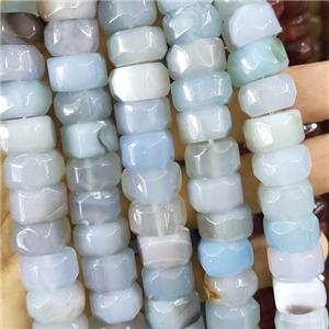 Ltblue Agate Beads Faceted Rondelle Dye, approx 8-15mm [GA2191]