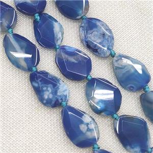 blue Cherry Agate slice beads, faceted, approx 15-25mm [GA2197]