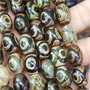 tibetan agate barrel beads, eye, approx 10x14mm, 25pcs per st [GA2206]