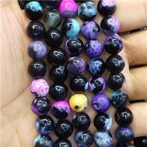 faceted round black Agate Beads, dye, approx 10mm dia [GA2213]