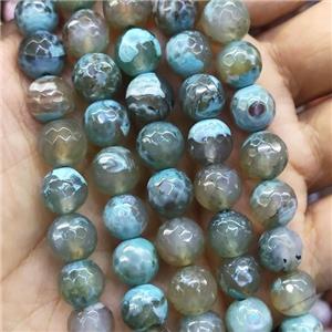 faceted round Agate Beads, dye, approx 10mm dia [GA2222]