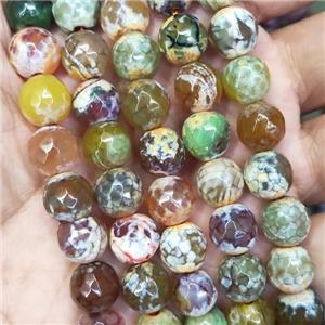 faceted round fire Agate Beads, approx 10mm dia [GA2223]
