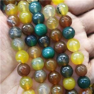 faceted round Agate Beads, dye, mixed, approx 10mm dia [GA2229]