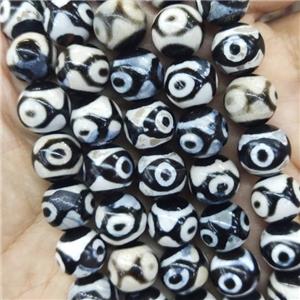 Tibetan Dzi Agate Beads, round, eye, approx 10mm dia, 38pcs per st [GA2232]