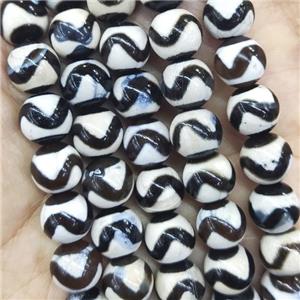 round Tibetan Dzi Agate Beads, wave, approx 10mm dia, 38pcs per st [GA2235]