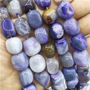 natural Agate Beads, freeform, purple dye, approx 14-17mm [GA2251]
