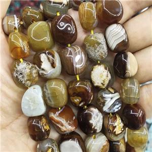 natural Agate Beads, freeform, coffee dye, approx 14-17mm [GA2254]