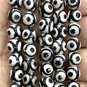 tibetan Agate beads, eye, faceted round, approx 8mm dia [GA2267-8MM]