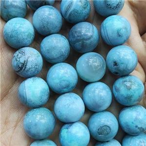 round Agate Beads, blue dye, approx 12mm dia [GA2271-12MM]