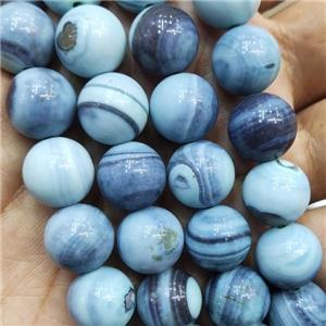 round Agate Beads, blue dye, approx 12mm dia [GA2272-12MM]