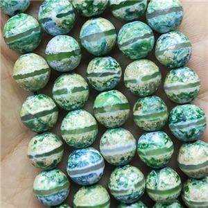 green Tibetan Agate Beads faceted round, approx 10mm dia [GA2274]