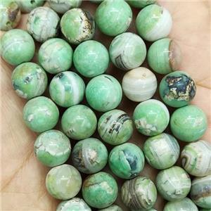 Green Turq Agate Beads Smooth Round, approx 10mm dia [GA2317-10MM]