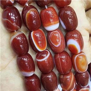 Red Carnelian Agate Barrel Beads AB-Grade, approx 13-18mm, 22pcs per st [GA2331]