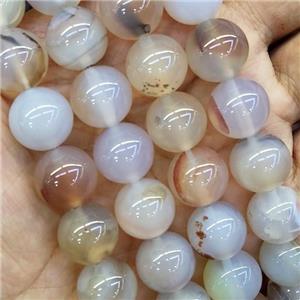 Natural Agate Beads Smooth Round, approx 14mm, 28pcs per st [GA2334]